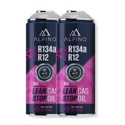 Komplet Alpino gaz do klimatyzacji 3w1 R134a/R12 (Alpino gaz+olej+uszczelniacz) (2 szt) Komplet Alpino gaz do klimatyzacji 3w1 R134a/R12 (Alpino gaz+olej+uszczelniacz) (2 szt)