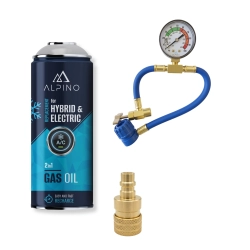Komplet Alpino gaz do klimatyzacji for HYBRID/EV (Alpino gaz+olej) + manomet + adapter R1234yf Komplet Alpino gaz do klimatyzacji for HYBRID/EV (Alpino gaz+olej) + manomet + adapter R1234yf