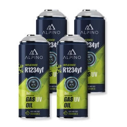 Komplet Alpino gaz do klimatyzacji 2w1 R1234yf (Alpino gaz+olej+UV) (4 szt) Komplet Alpino gaz do klimatyzacji 2w1 R1234yf (Alpino gaz+olej+UV) (4 szt)